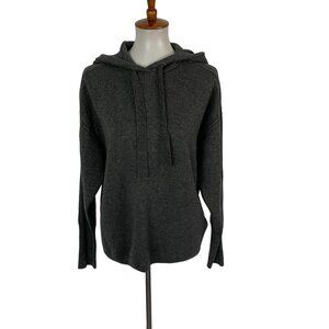 7 For All Mankind Womens Sweater Small Gray Hooded Pullover Cozy Casual